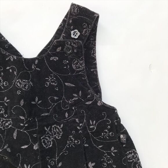 Vintage McKids black velvet floral jumpsuit VGUC 18 months - Picture 2 of 8